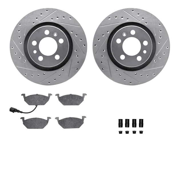 R1 Concepts WGYH1-74066 eLINE Rotor - Drilled & Slotted - Silver W/ Semi-Met Pads